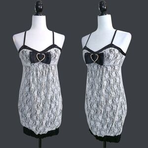 Albina by Golds Infinity Gyaru Lace Dress w/ Heart Rhinestone Bow One-size Japan